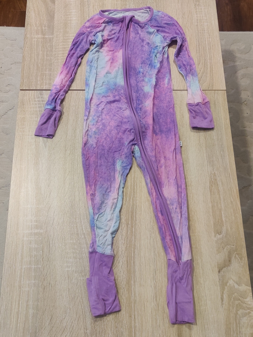 Little Sleepies Purple Tie-Dye Footie Pajamas with Zipper Size 18-24mo